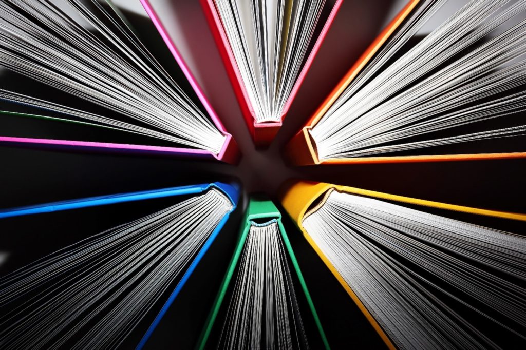 colorful book spines