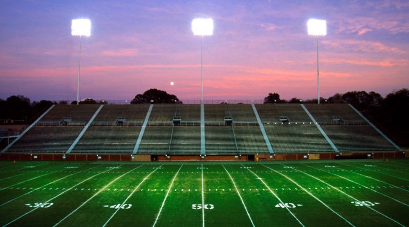 football stadium at dusk