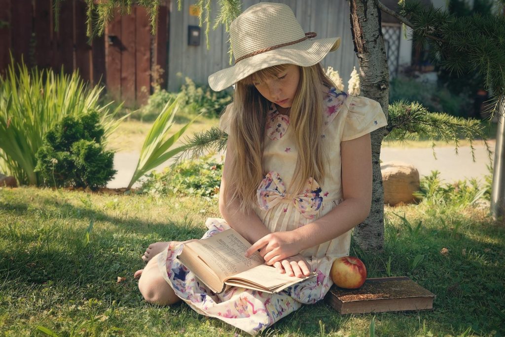 girl reading book